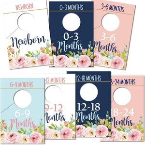 Baby Closet Size Dividers, Floral Baby Closet Organizer for Girls